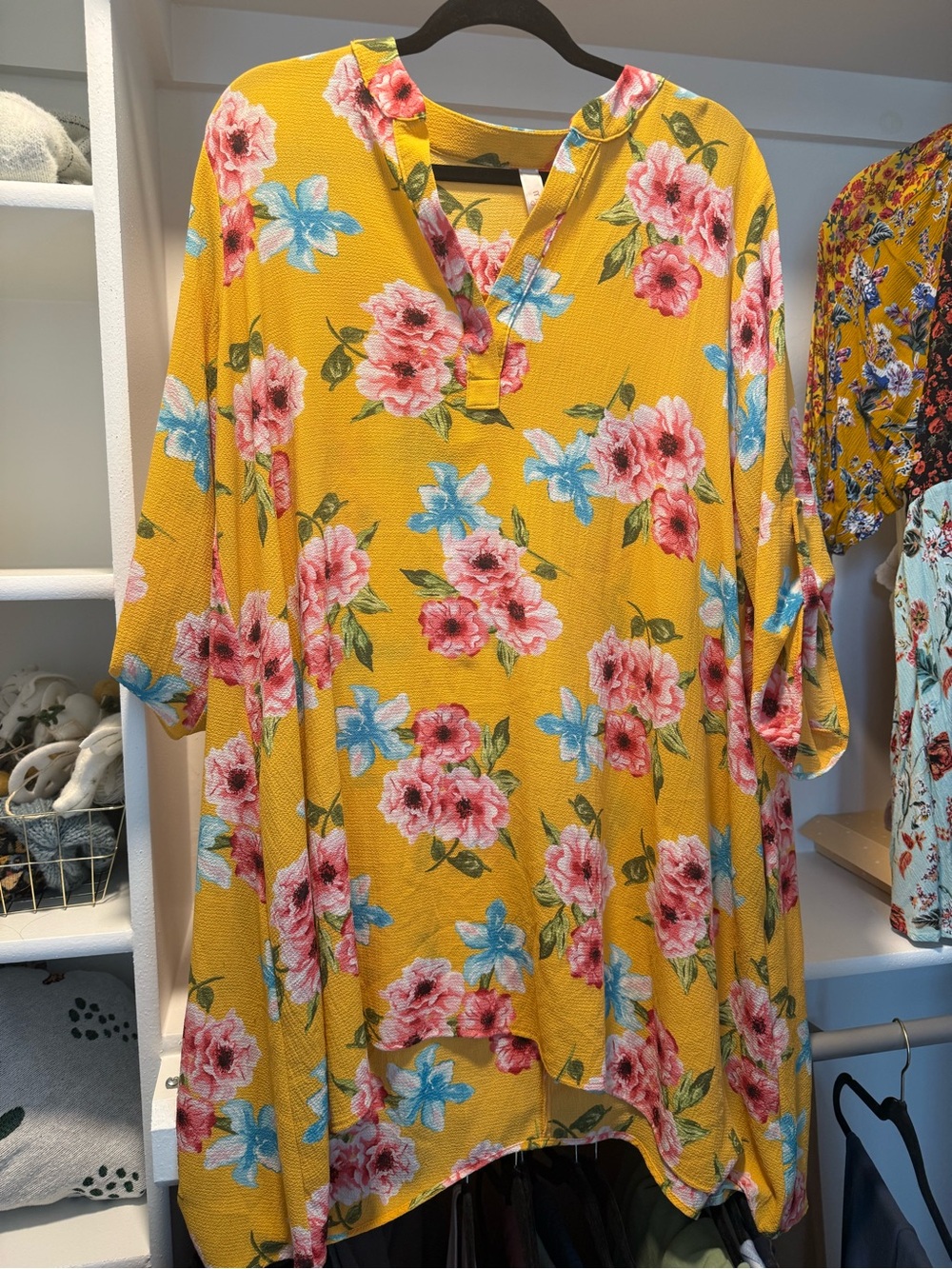 Mustard Yellow Floral Mini Dress | Boutique Flowy Dress